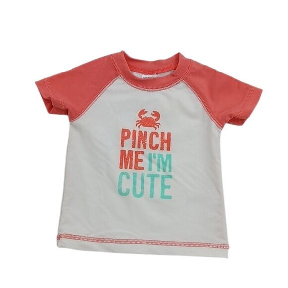 Carter’s Rash Guard Shirt Baby Boy Size 3 Months Pinch Me I’m Cute Crab Tee - Picture 1 of 3